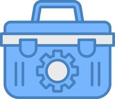 Toolbox Line Filled Blue Icon vector