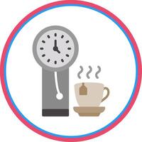 Clock Flat Circle Icon vector