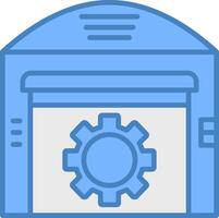 Warehouse Line Filled Blue Icon vector