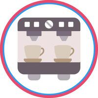 Coffee Machine Flat Circle Icon vector