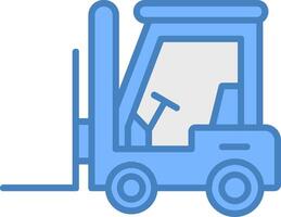 Forklift Line Filled Blue Icon vector