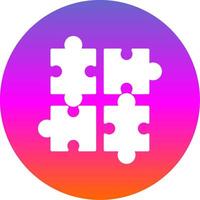 Jigsaw Glyph Gradient Circle Icon Design vector