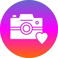 Photo Camera Glyph Gradient Circle Icon Design vector