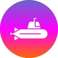 submarino glifo degradado circulo icono diseño vector