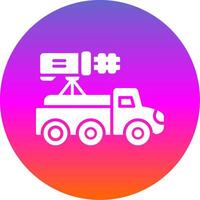 Truck Glyph Gradient Circle Icon Design vector