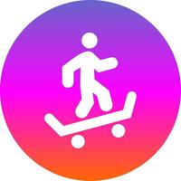 Skateboarding Glyph Gradient Circle Icon Design vector