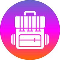 Backpack Glyph Gradient Circle Icon Design vector