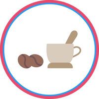 Coffee Flat Circle Icon vector