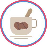 latté plano circulo icono vector