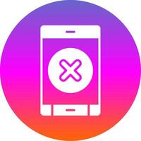 Eliminar botón glifo degradado circulo icono diseño vector