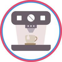 Coffee Machine Flat Circle Icon vector