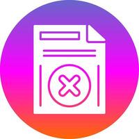 Eliminar botón glifo degradado circulo icono diseño vector