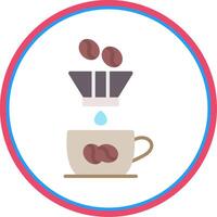 Coffee Filter Flat Circle Icon vector
