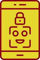 Facial Recognition Vintage Icon Design vector