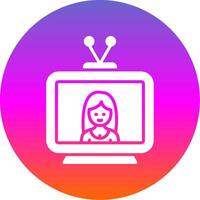 Television Glyph Gradient Circle Icon Design vector