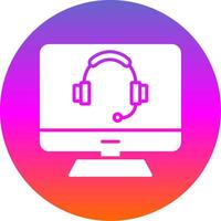 Computer Glyph Gradient Circle Icon Design vector