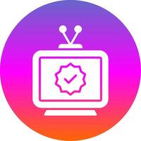 Television Glyph Gradient Circle Icon Design vector