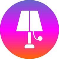 lámpara glifo degradado circulo icono diseño vector
