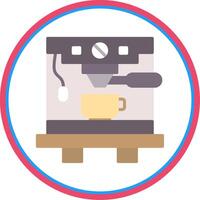 café máquina plano circulo icono vector