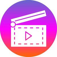 Clapperboard Glyph Gradient Circle Icon Design vector