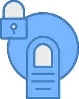 Touch Lock Line Filled Blue Icon vector