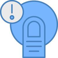 Alert Line Filled Blue Icon vector