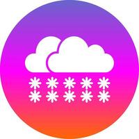 Snow Glyph Gradient Circle Icon Design vector