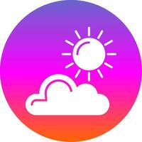 Sun Glyph Gradient Circle Icon Design vector