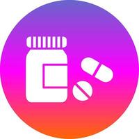 Pills Bottle Glyph Gradient Circle Icon Design vector