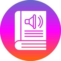 Audio Book Glyph Gradient Circle Icon Design vector