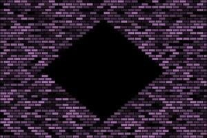 Purple brick wall with hole abstract background vector