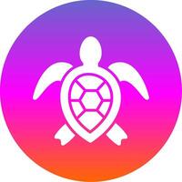 mar Tortuga glifo degradado circulo icono diseño vector