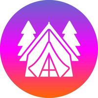 Tent Glyph Gradient Circle Icon Design vector