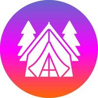 Tent Glyph Gradient Circle Icon Design vector