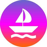 Sailing Glyph Gradient Circle Icon Design vector