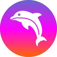 Dolphin Glyph Gradient Circle Icon Design vector