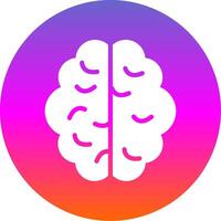 Brain Glyph Gradient Circle Icon Design vector