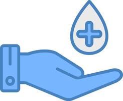 Hand Hygiene Line Filled Blue Icon vector