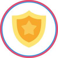 Shield Flat Circle Icon vector
