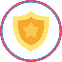 Shield Flat Circle Icon vector