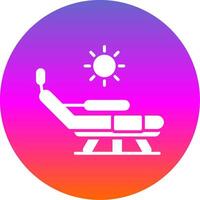 Sunbed Glyph Gradient Circle Icon Design vector