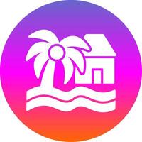 Beach House Glyph Gradient Circle Icon Design vector