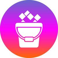 Ice Bucket Glyph Gradient Circle Icon Design vector