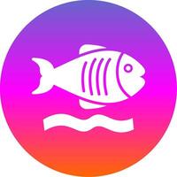 Flounder Glyph Gradient Circle Icon Design vector