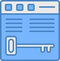 Keywords Line Filled Blue Icon vector