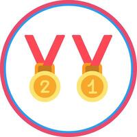 medallas plano circulo icono vector