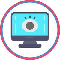 Computer Flat Circle Icon vector