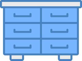 Cabinet Line Filled Blue Icon vector