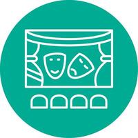 Theatre Multi Color Circle Icon vector
