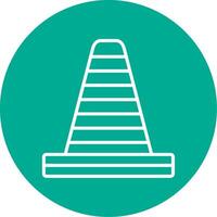 Traffic Cone Multi Color Circle Icon vector
